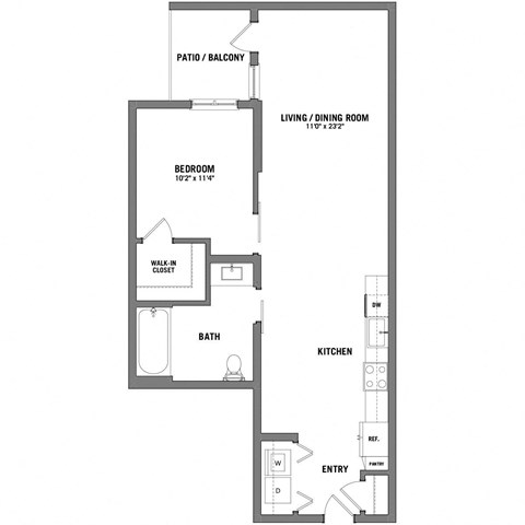 a floor plan of a house with a bedroom and a living room